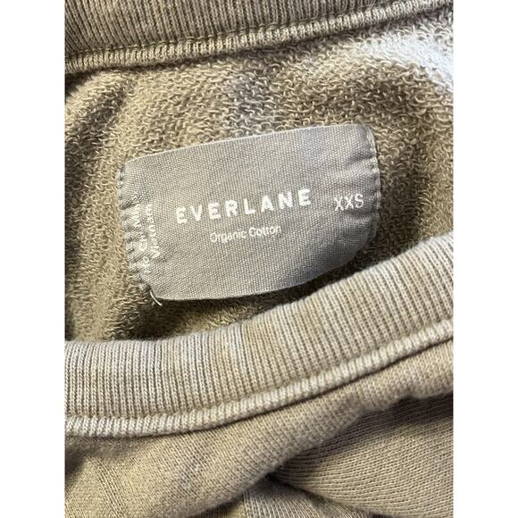 Everlane The French Terry Jumpsuit Romper •XXS•Drawstring Waist Scoop Neck Khaki - Picture 14 of 16